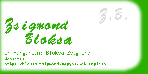 zsigmond bloksa business card